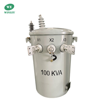 kupować 100KVA Jednopasowy słup wbudowany w transformator dystrybucyjny olej zanurzony w zbiorniku 12470V 304SS Płyn wypełniony słup wbudowany produkcja online