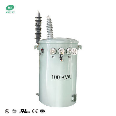 kupować Transformator słupowy jednofazowy 100 kVA, dwuuzwojeniowy, do dystrybucji energii, olejowy, 34,5 kV do 120 V, ANSI IEEE, z certyfikatem UL produkcja online