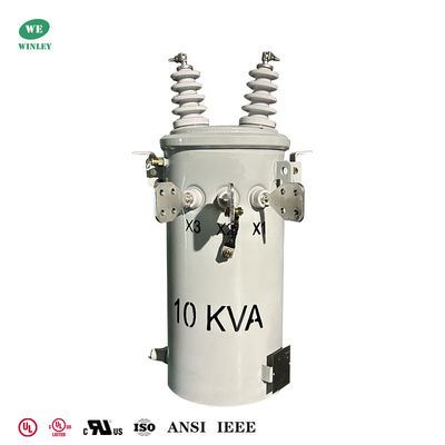 kupować 10KVA Single Phase Pole Mounted Distribution Transformer with Copper Windings and Grain-Oriented Steel Core for Compact Footprint produkcja online