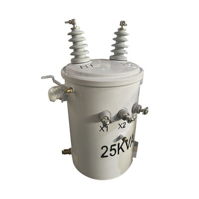 Transformator dystrybucyjny z jednej fazy 25kva, zamontowany na słupie, od 13,2 KV do 240 V