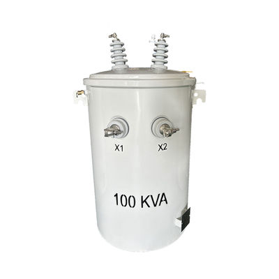100 Kva Przesyłowy transformator jednofazowy Przesyłowy transformator oleju typu 13,8kv do 277v Ansi Ieee Standard