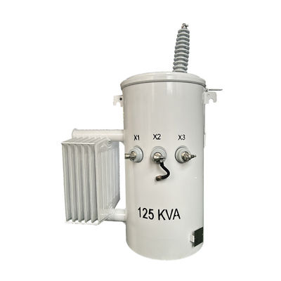 125KVA Jednopasowy transformer na słupie, zanurzony w oleju, dystrybucja 34,5KV do 120V