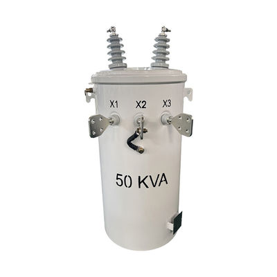 50kva Jednopasowy słup zamocowany w transformatorze Olej zanurzony w dystrybucji 4160V Do 120/240V