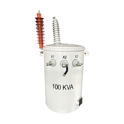 100KVA Jednopasowy przekształcacz rozdzielczości powietrznej zamontowany na słupie ANSI / IEEE Standard 13.8KV
