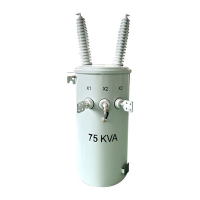 75KVA Jednopasowy słup zamocowany na transformatorze oleju płynnego 34500V Do 120V