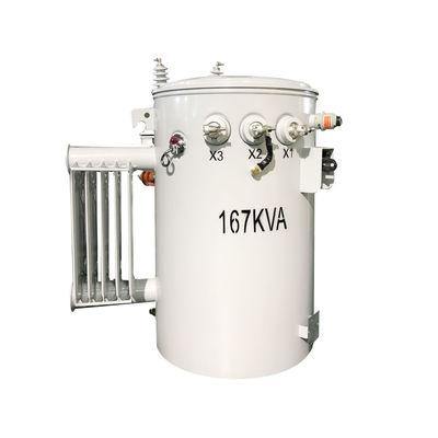 167kva Jednopasowy transformer na biegunach CSP Typ rozkładu zanurzonego w oleju Step Down 4160v Do 480v