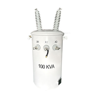 100KVA Jednopasowy przekształcacz rozdzielczy na nadgłowym biegunie Olej zanurzony 34500V Do 120V