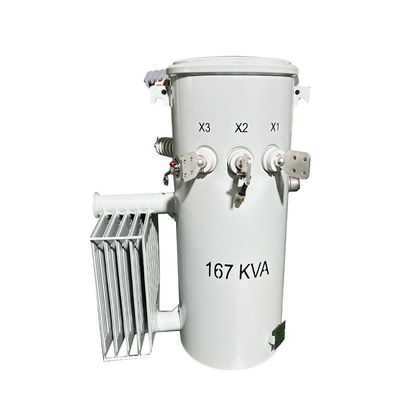 167Kva Jednopasowy transformator na słupie Typ dystrybucji CSP Płyn napełniony 100Hz 4160V Do 480V FR3