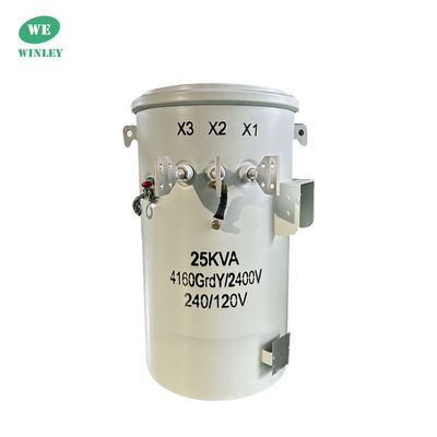 25Kva Jednopasowy transformer dystrybucyjny, zamontowany na słupie, olej zanurzony w 100Hz 4160V do 120V