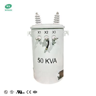 Certyfikat UL 50KVA Jednopasowy transformer na biegunach typu oleju 13200V do 120V