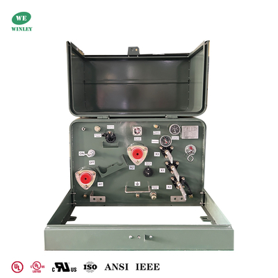 Transformatory rozdzielcze montowane na podkładzie, jednofazowe, 50 kVA, podwyższające napięcie z 240V na 4160V, z certyfikatami UL, CSA, ANSI, IEEE, cena